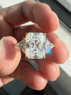 Moissanite EngaSynthetic Gemstoneent Ring - 3 Carat Single Stone, 925 Silver